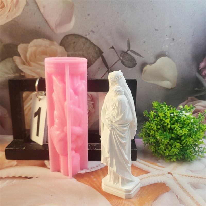 Silikonska forma za gipsane ukrase Djevice Marije i svijeće – DIY, W0220