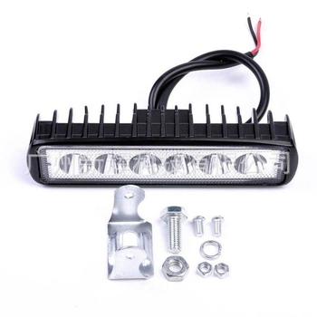 LED radna svjetiljka za auto i motocikl, 6 LED u jednom redu, 18W, 12-24V, 1200lm, 6000K, aluminijska legura