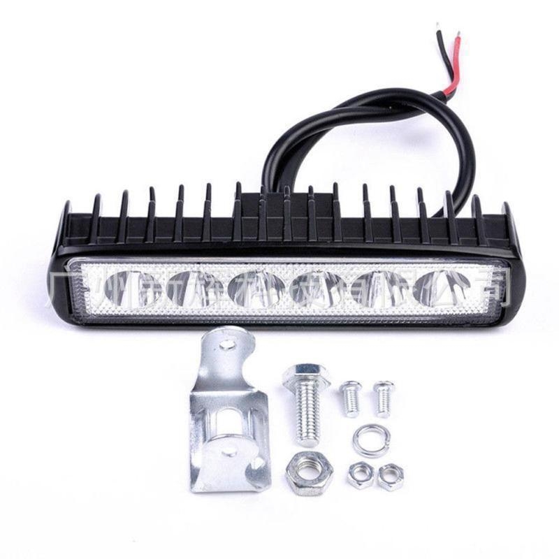 LED radna svjetiljka za auto i motocikl, 6 LED u jednom redu, 18W, 12-24V, 1200lm, 6000K, aluminijska legura