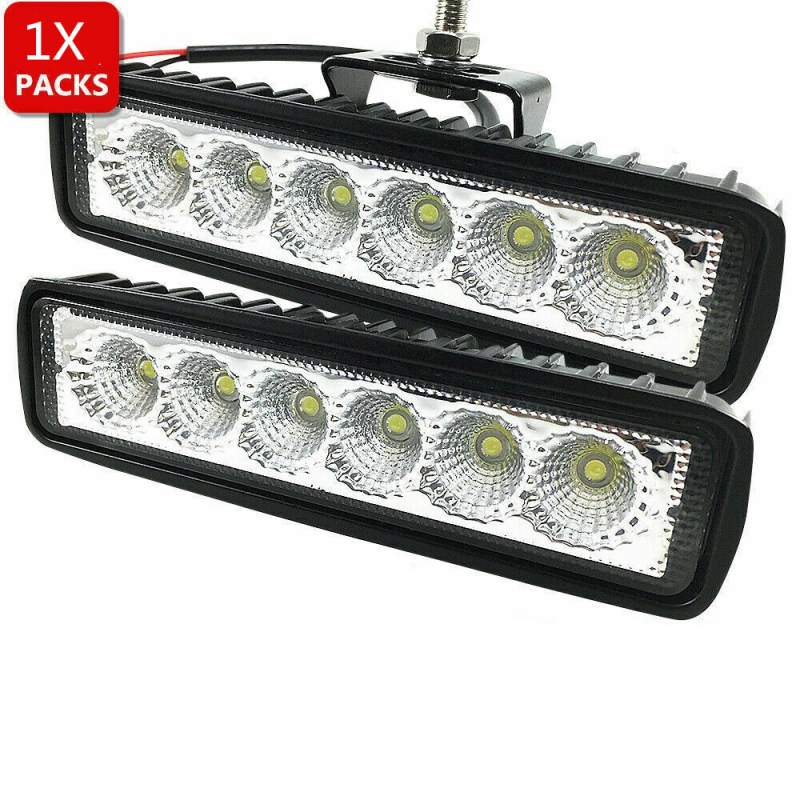 LED radna svjetiljka za auto i motocikl, 6 LED u jednom redu, 18W, 12-24V, 1200lm, 6000K, aluminijska legura