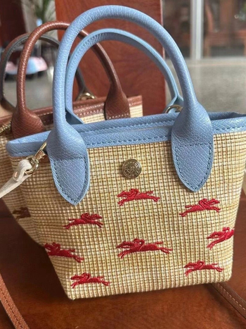 Longxiang új francia stílusú szalma mini táska, kézzel szőtt, váll- vagy crossbody pánttal, hímzett, sokoldalú