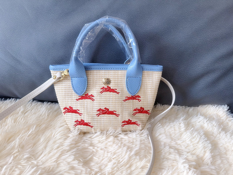 Longxiang új francia stílusú szalma mini táska, kézzel szőtt, váll- vagy crossbody pánttal, hímzett, sokoldalú