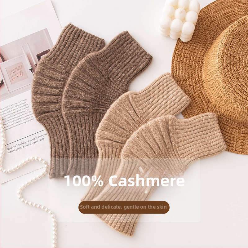 100% kašmírové kolenné podložky pre ochranu proti chladu a teplu, rozšírené hrubšie pletené zakrivené trubkové rebrované kolenné podložky, unisex