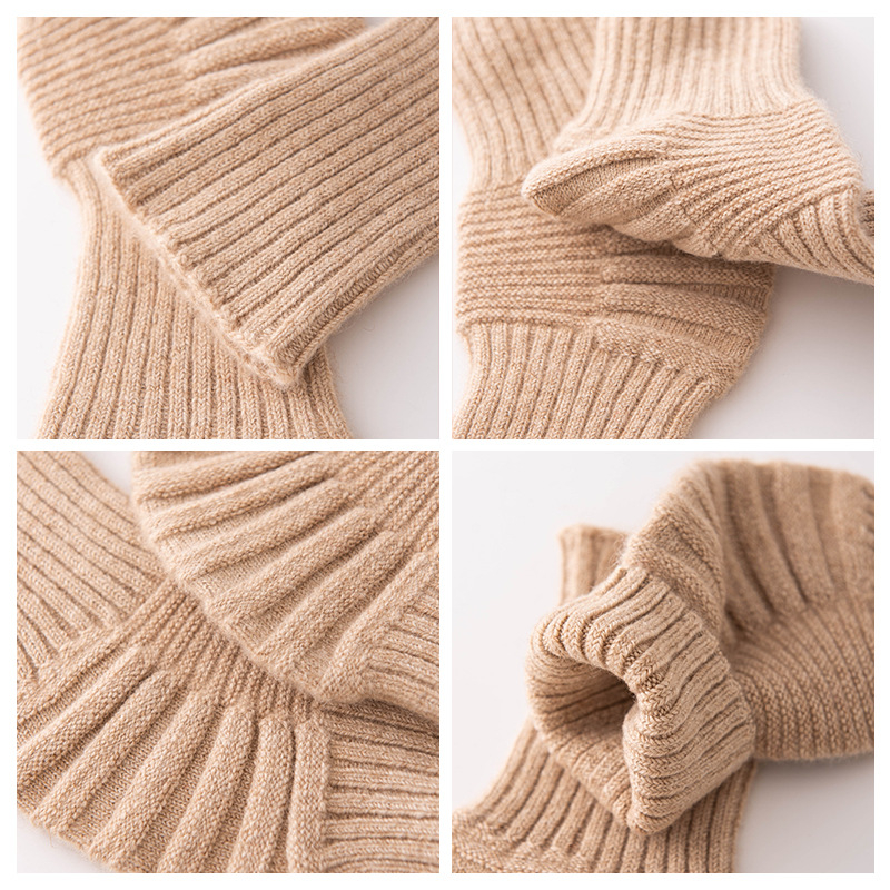 100% kašmírové kolenné podložky pre ochranu proti chladu a teplu, rozšírené hrubšie pletené zakrivené trubkové rebrované kolenné podložky, unisex