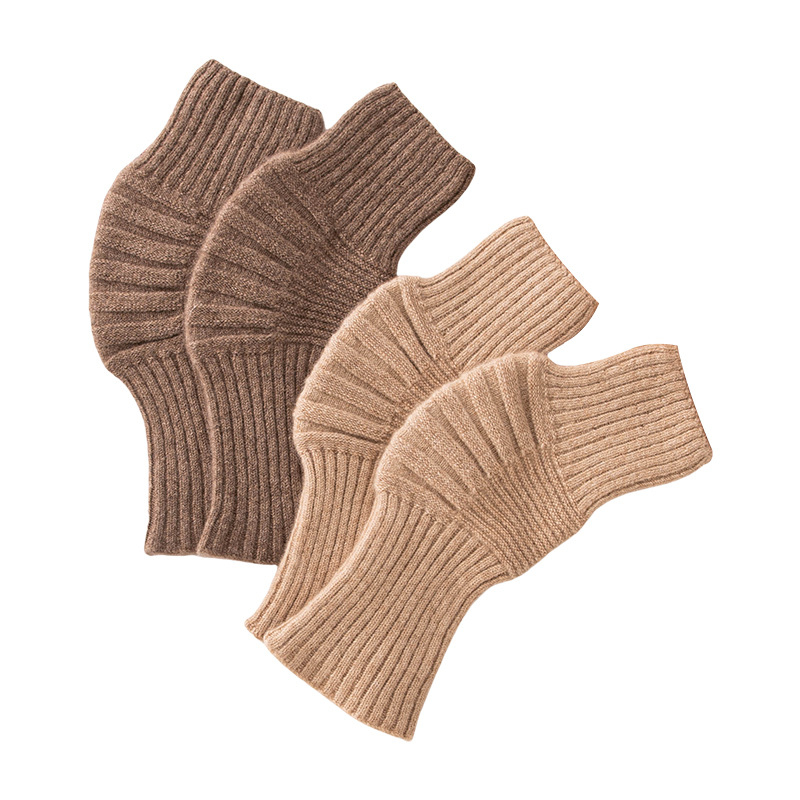 100% kašmírové kolenné podložky pre ochranu proti chladu a teplu, rozšírené hrubšie pletené zakrivené trubkové rebrované kolenné podložky, unisex