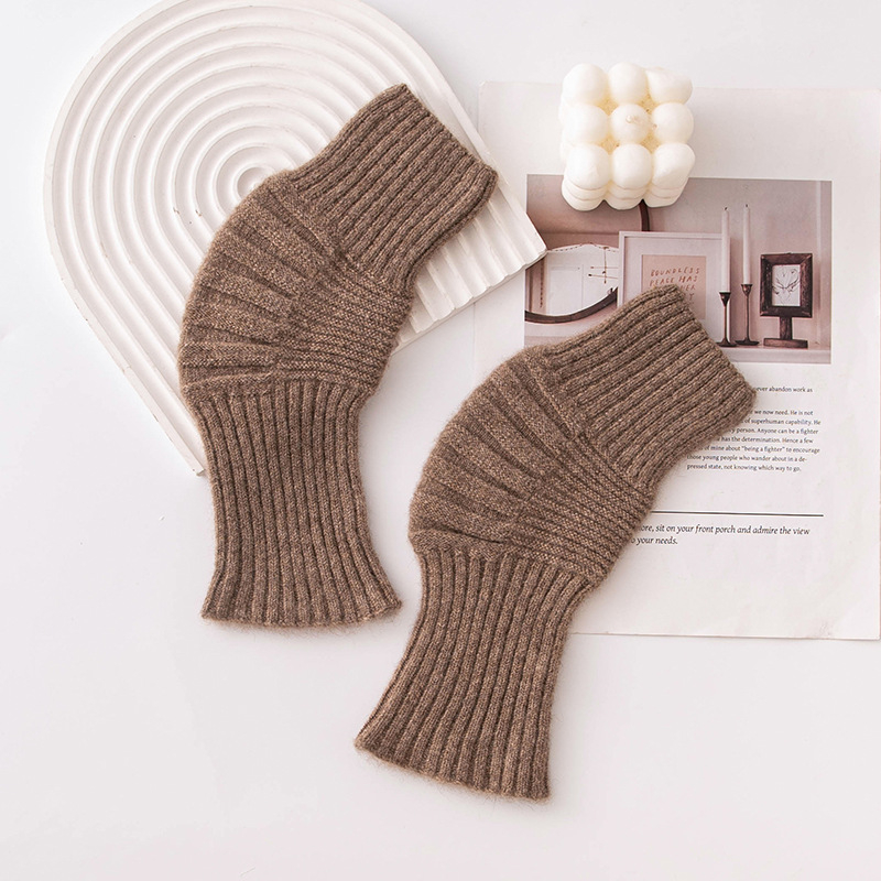 100% kašmírové kolenné podložky pre ochranu proti chladu a teplu, rozšírené hrubšie pletené zakrivené trubkové rebrované kolenné podložky, unisex