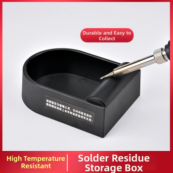 New litai Soldering Iron Tin Slag Box Cleaner in Wood Box – High-Temperature Tin Slag Cleaner for Welding Maintenance