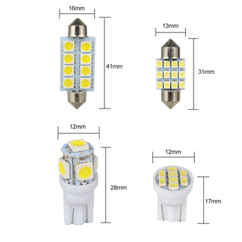14 gab LED gaismu komplekts auto 12V IP68 5050 LED 6000K