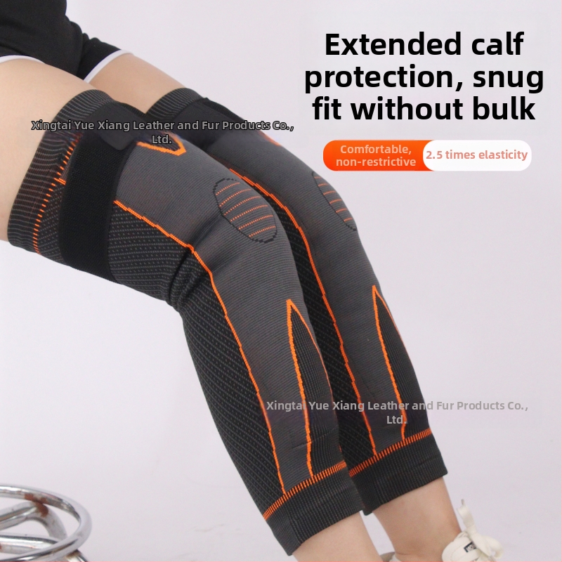 Mu Kang Μαλλινοί επίδεσμοι γόνατος με παχύτερες εκτεταμένες λουρίδες, αντιολισθητικοί και ζεστοί για φθινόπωρο/χειμώνα, ενήλικες