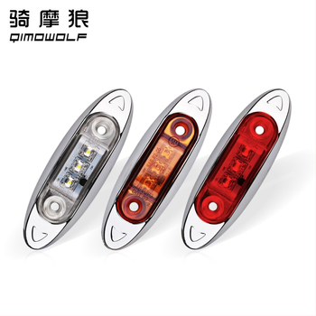 3-LED kravas automašīnas/piekabes platuma indikatoru gaismas – sānu gaisma, bremžu gaisma un brīdinājuma gaisma, 10-30V, IP67, 2W, 300LM, BD3LEDY