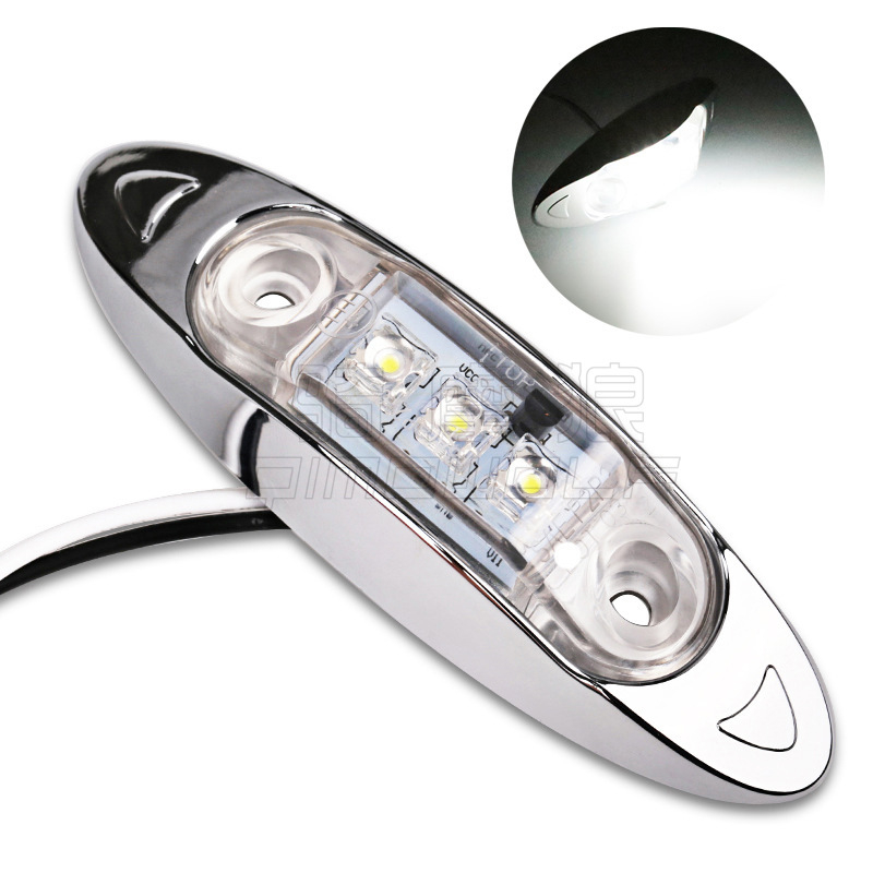 3-LED kravas automašīnas/piekabes platuma indikatoru gaismas – sānu gaisma, bremžu gaisma un brīdinājuma gaisma, 10-30V, IP67, 2W, 300LM, BD3LEDY