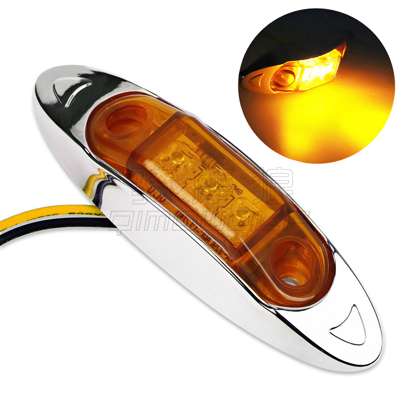 3-LED kravas automašīnas/piekabes platuma indikatoru gaismas – sānu gaisma, bremžu gaisma un brīdinājuma gaisma, 10-30V, IP67, 2W, 300LM, BD3LEDY