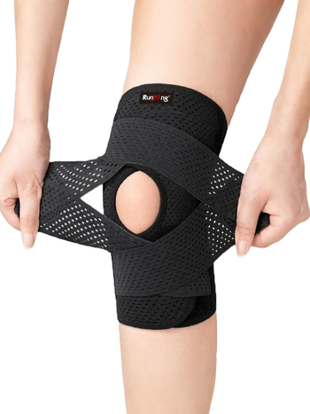 Коленни протектори с пателарна лента Runyang – защита на коляното за бягане и катерене, изработени от найлон, спандекс, полиестер и EVA (Материали: найлон, спандекс, полиестер, EVA; За коляното; Подходящи: бягане, катерене)