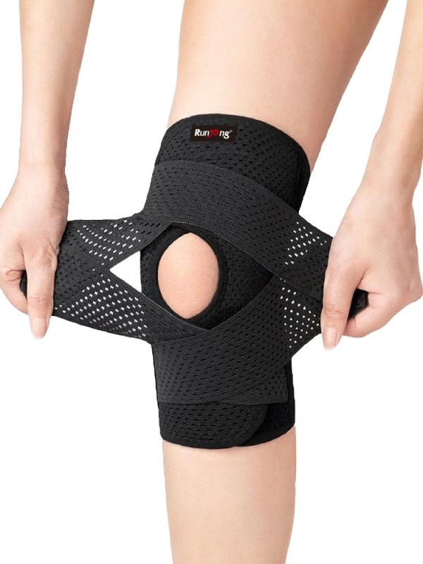 Коленни протектори с пателарна лента Runyang – защита на коляното за бягане и катерене, изработени от найлон, спандекс, полиестер и EVA (Материали: найлон, спандекс, полиестер, EVA; За коляното; Подходящи: бягане, катерене)