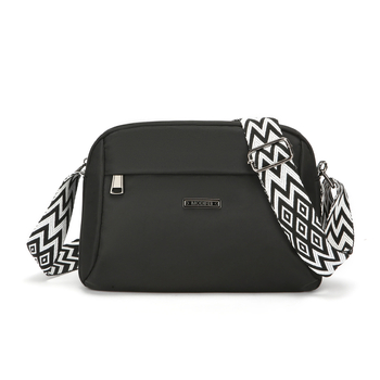 Ženska crossbody torba od najlona; horizontalni kvadratni oblik; zatvarač; Oxford podstava; laminirani unutarnji džep