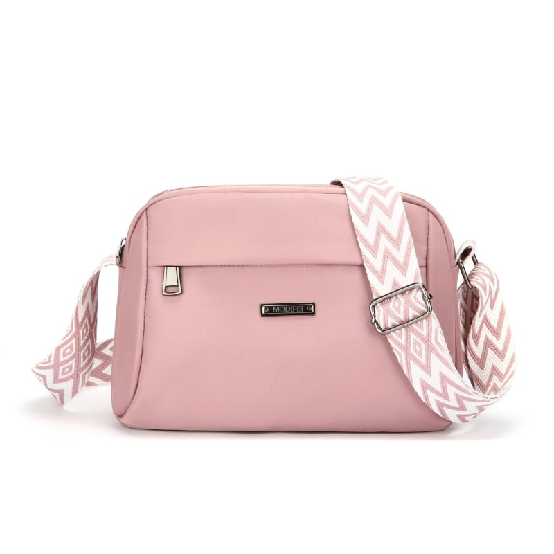 Ženska crossbody torba od najlona; horizontalni kvadratni oblik; zatvarač; Oxford podstava; laminirani unutarnji džep