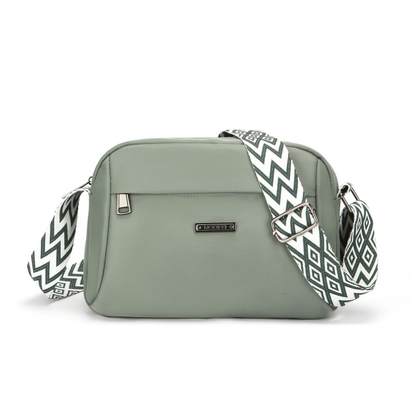 Ženska crossbody torba od najlona; horizontalni kvadratni oblik; zatvarač; Oxford podstava; laminirani unutarnji džep