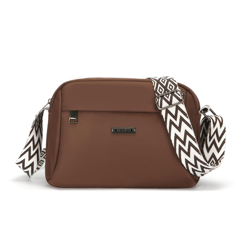 Ženska crossbody torba od najlona; horizontalni kvadratni oblik; zatvarač; Oxford podstava; laminirani unutarnji džep