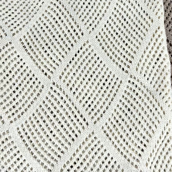 Ženska romboidna pletena torba za plažu, opušteno ljetni stil, vertikalni kvadratni oblik, otvorena džep, dvostruke remene