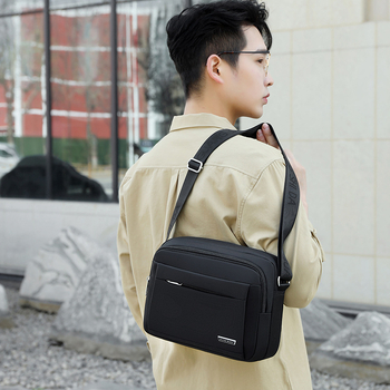Muška crossbody torba s višestrukim pretincima, velika kapaciteta, gradski stil, Oxford tkanina