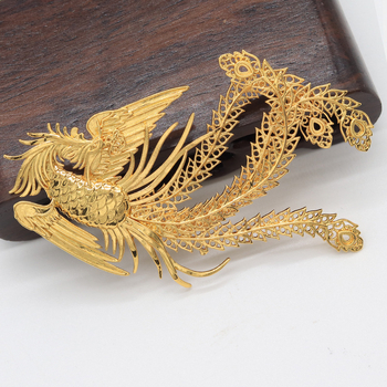 DIY bakrena Phoenix ukosnica za kosu – vintage stil, elektroplatirano