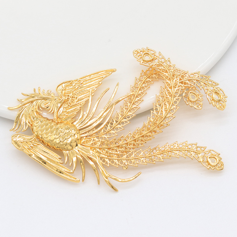 DIY bakrena Phoenix ukosnica za kosu – vintage stil, elektroplatirano