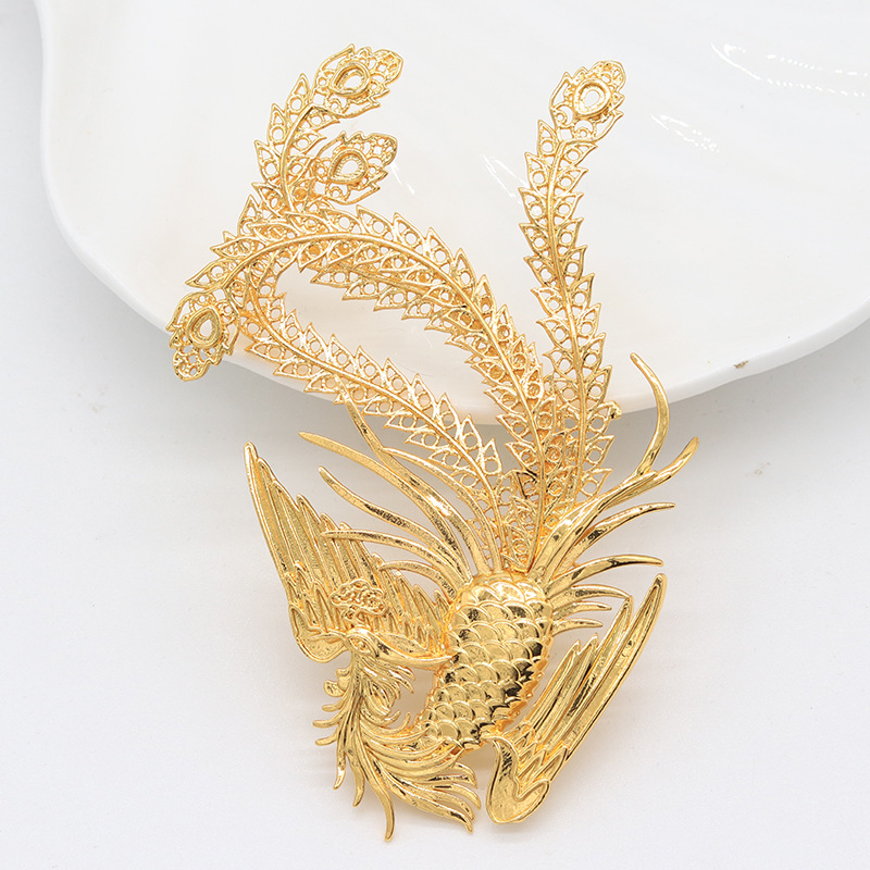 DIY bakrena Phoenix ukosnica za kosu – vintage stil, elektroplatirano