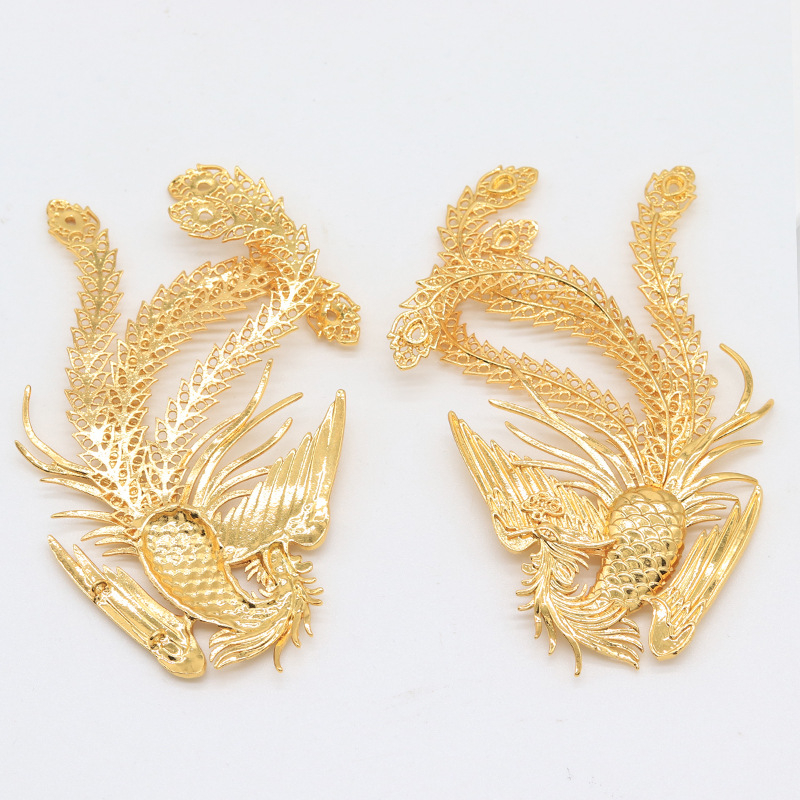 DIY bakrena Phoenix ukosnica za kosu – vintage stil, elektroplatirano