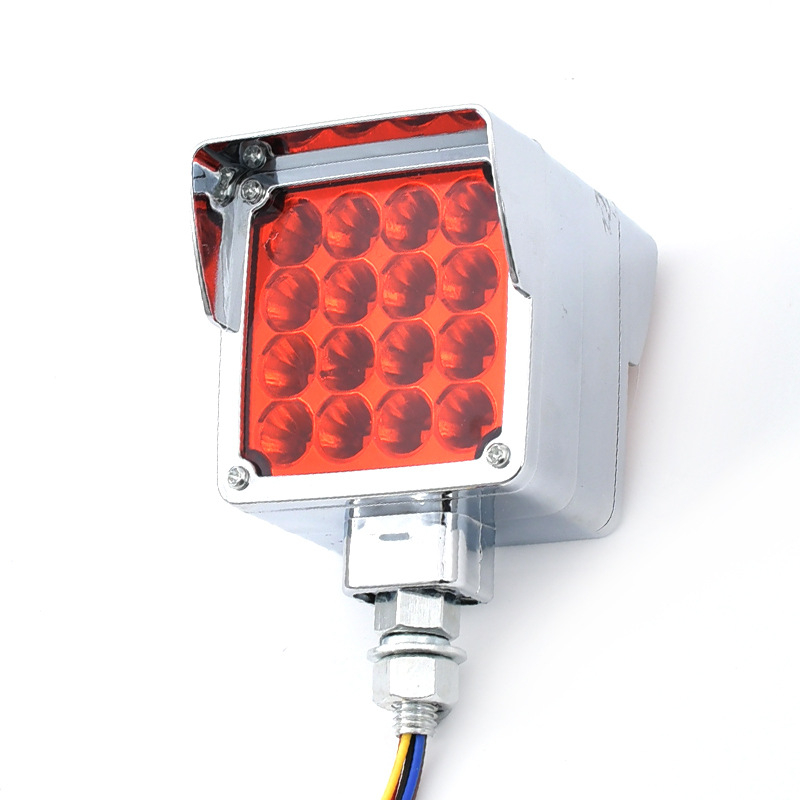 LED bočna svjetiljka za kamione, mala dvostruka kvadratna svjetiljka s rubom šešira, 24V, prilagodljivo