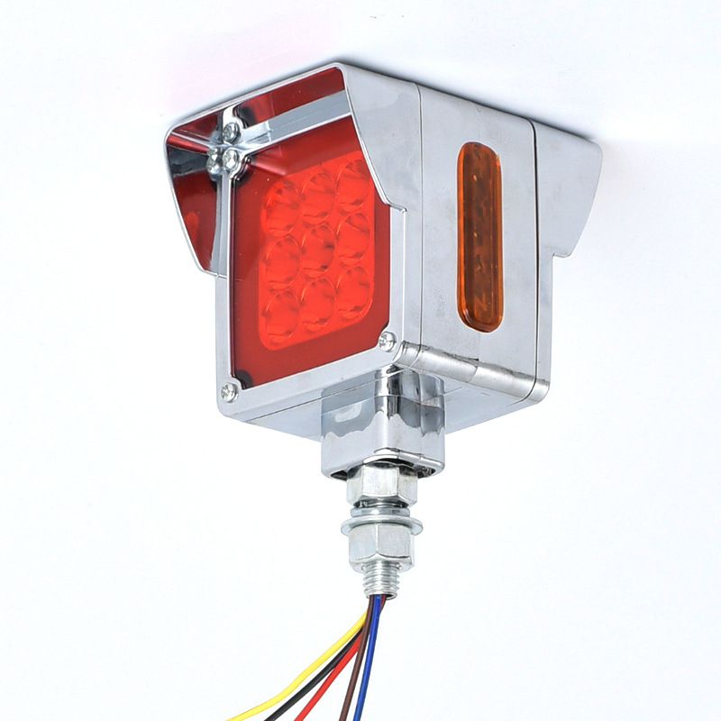 LED bočna svjetiljka za kamione, mala dvostruka kvadratna svjetiljka s rubom šešira, 24V, prilagodljivo