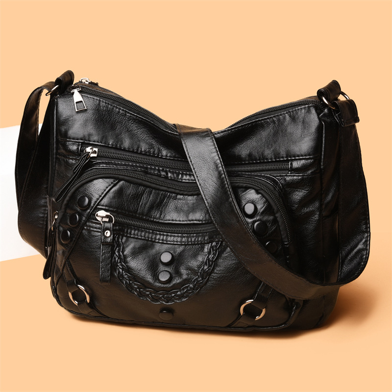 PU Mini Négyzetes Keresztpántos Táska – Cipzáras zárás, Rejtett cipzáras zseb, Poliészter bélés, Vízszintes Négyszög Forma, Tavasz 2025