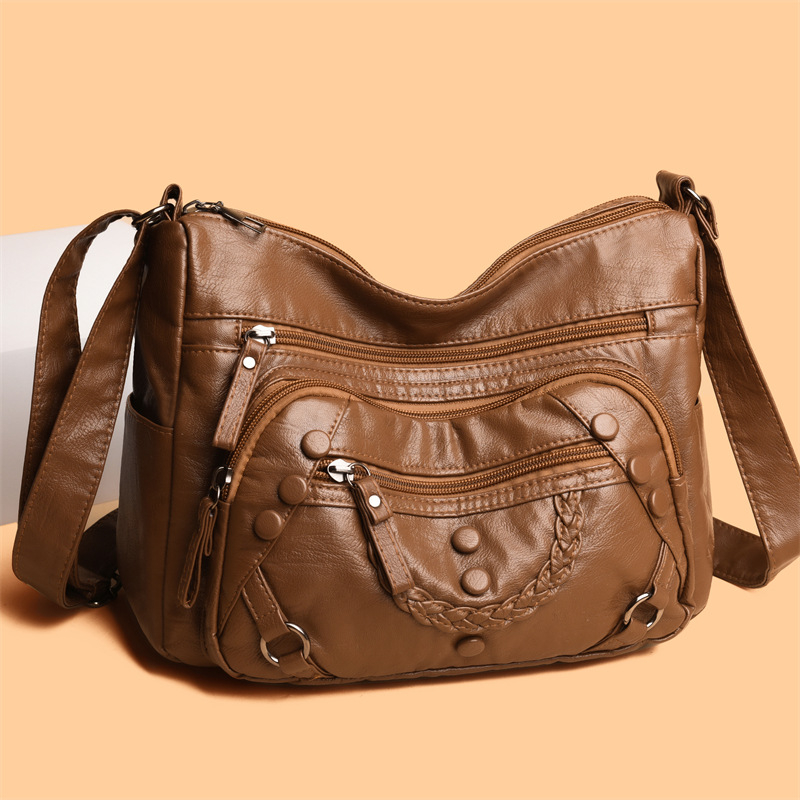 PU Mini Négyzetes Keresztpántos Táska – Cipzáras zárás, Rejtett cipzáras zseb, Poliészter bélés, Vízszintes Négyszög Forma, Tavasz 2025