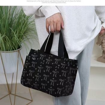 Corduroy Tote torba, ulični stil, vodoravni kvadratni oblik, zatvaranje na zip, poliester podstava