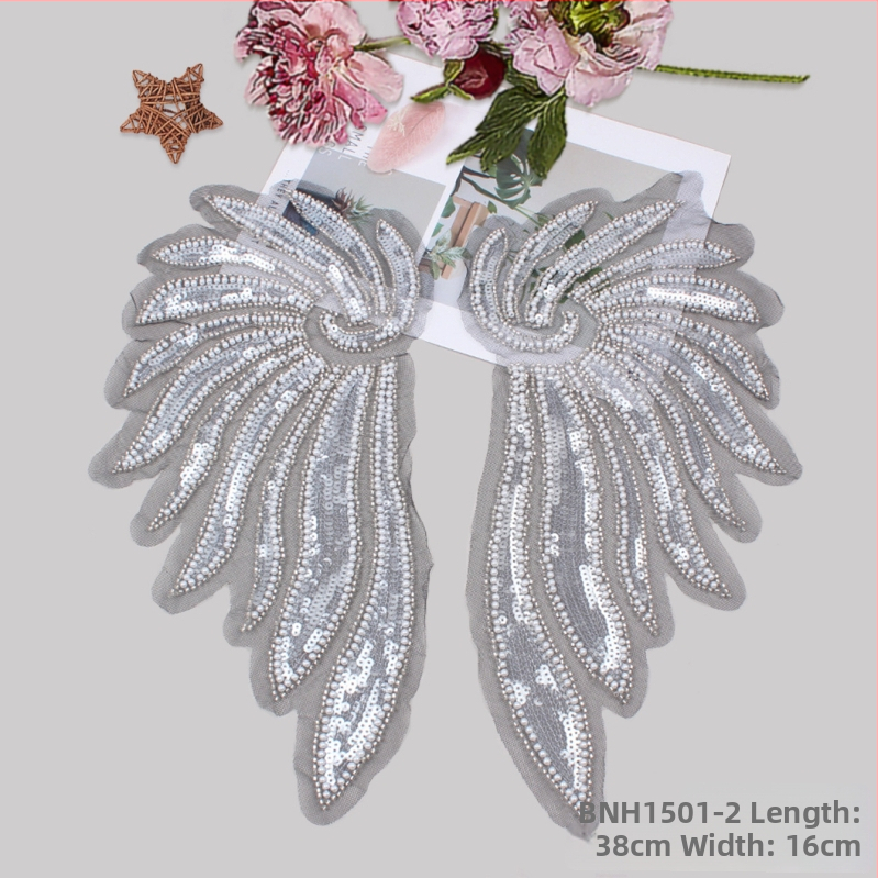 Perlų apykaklė su deimantų motyvais – rankų darbo aksesuaras DIY vestuvinėms suknelėms ir sceniniams drabužiams (Min Yu, suaugusieji, 2023 pavasaris)