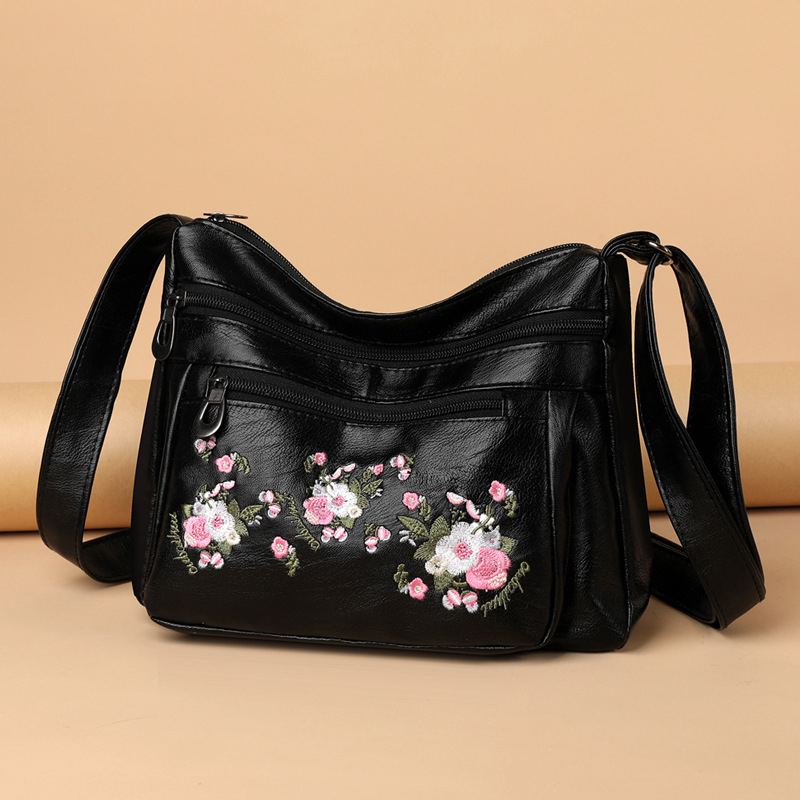 Prešivana PU kožna crossbody torba, meka tekstura, velika kapacitet, zatvaranje na zip, unutarnji džep s zipom i džep za dokumente, podstava od poliestera, horizontalni kvadratni oblik, dvostruke naramenice, proljeće 2025