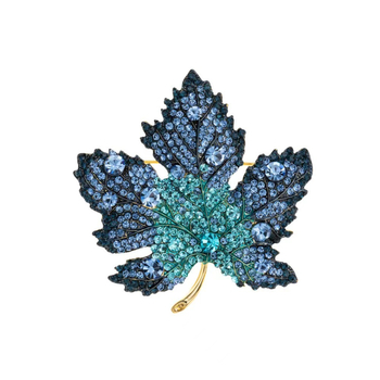 Broš Maple Leaf od legure, stil Y0110 JN, svijetli luksuz, dijamantna obrada