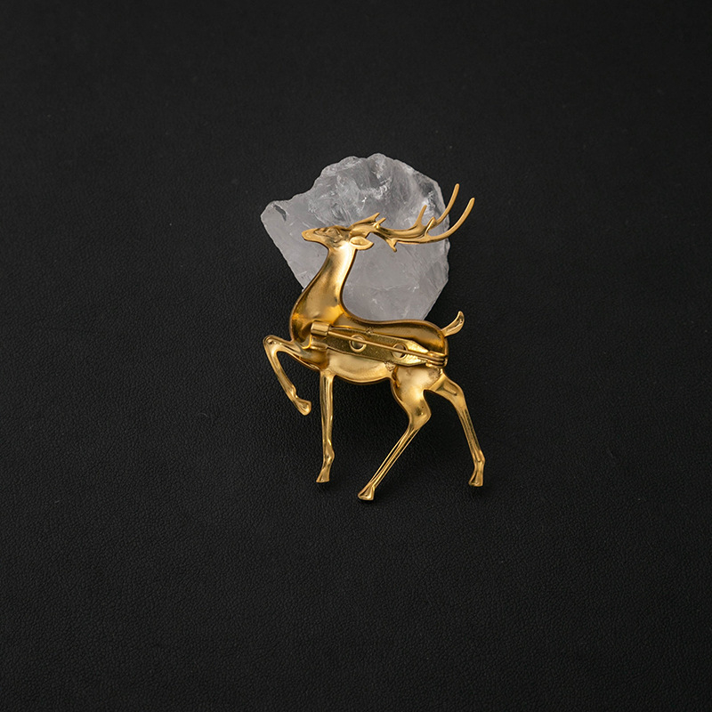 Broš u obliku životinje od nehrđajućeg čelika, elektropliranje, Qinghe Jewelry