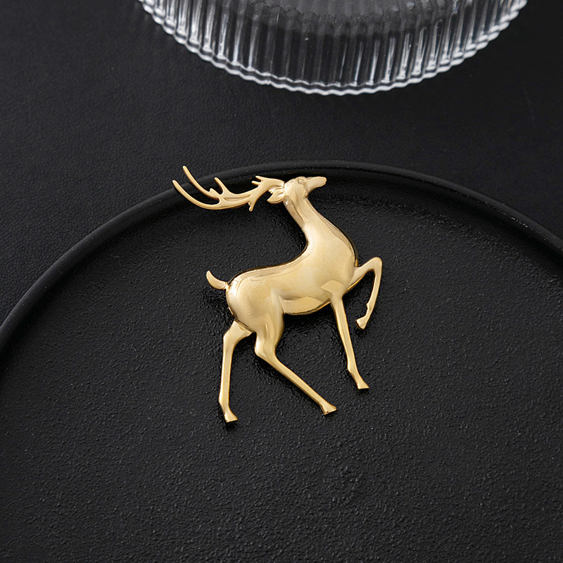 Broš u obliku životinje od nehrđajućeg čelika, elektropliranje, Qinghe Jewelry