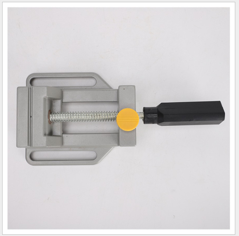 Derékszögű bilincs lapos szájú, egykezes asztali rögzítő fogó fa- és hegesztési felhasználásra, alumínium kivitel, robbanásbiztos, kompakt kialakítás