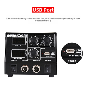 Gordak 868D karstā gaisa lodēšanas stacija – elektronikas lodēšanai, svars 2.92