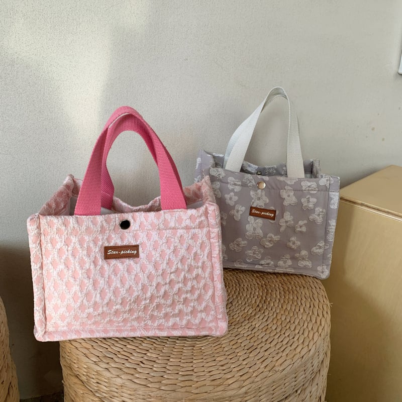 Torba za ručak – platno, vodoravni kvadratni oblik, kopča, unutarnje pregrade, Urban Simplicity stil