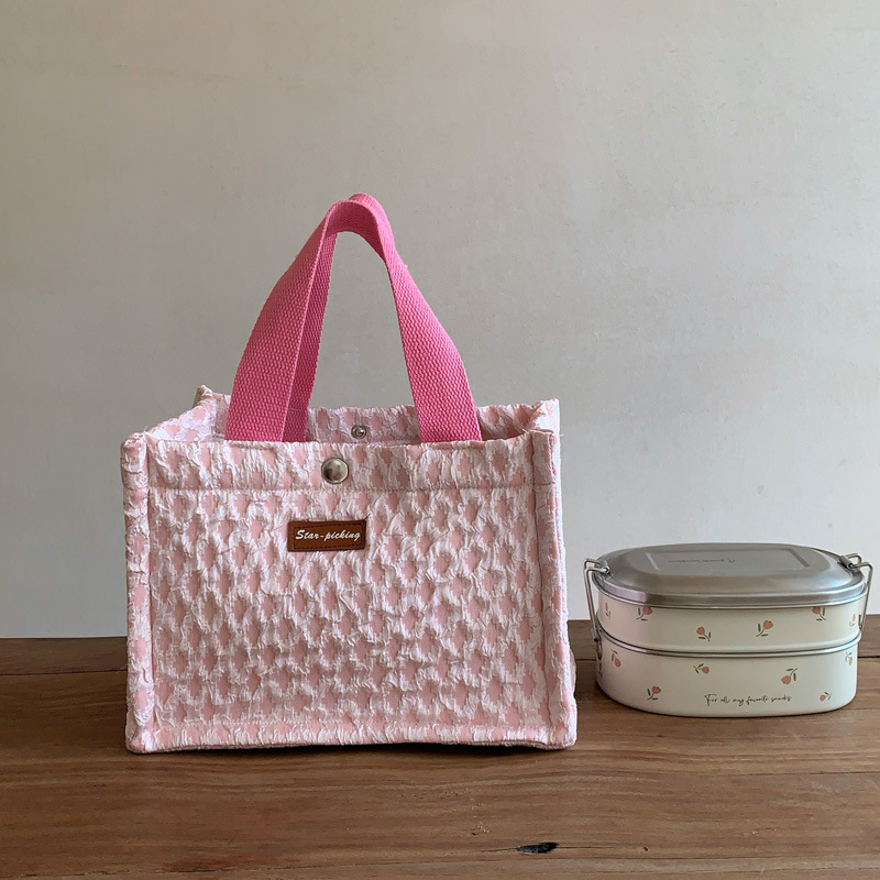 Torba za ručak – platno, vodoravni kvadratni oblik, kopča, unutarnje pregrade, Urban Simplicity stil
