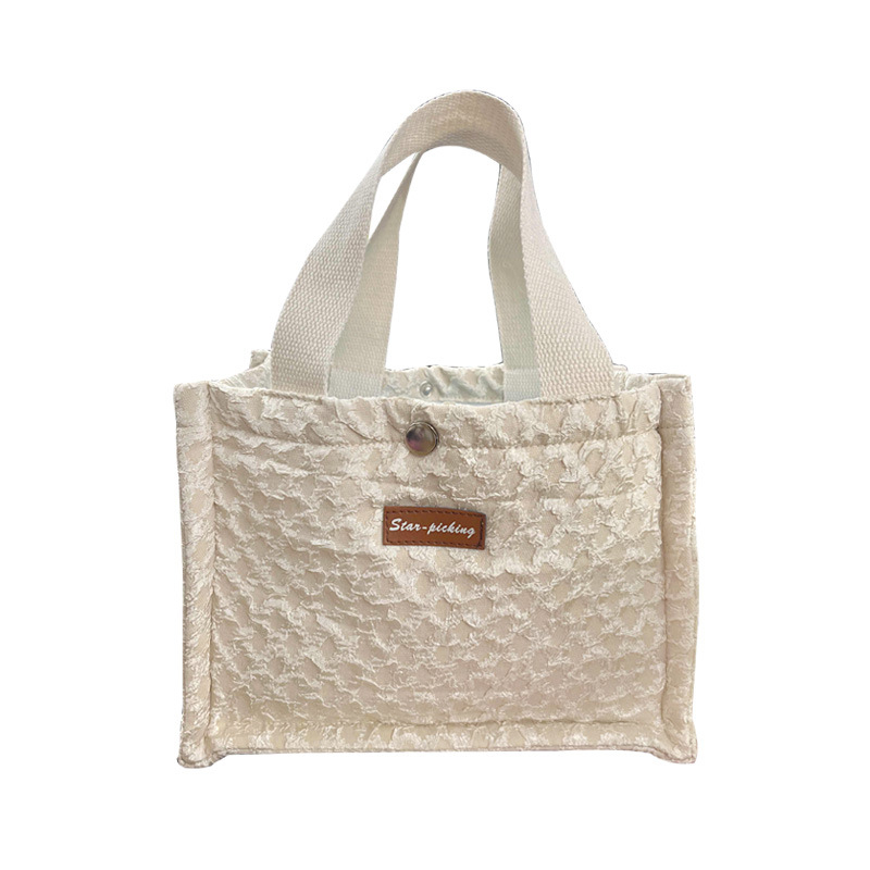 Torba za ručak – platno, vodoravni kvadratni oblik, kopča, unutarnje pregrade, Urban Simplicity stil