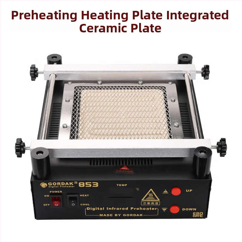 Goody BGA priekšsildīšanas platforma remontam – modelis 853, maksimāli 500°C, digitālais displejs, infrasarkanais apkures veids