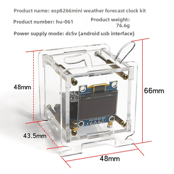 ESP8266 Mini Laiko Prognozės Laikrodžio Rinkinys - Wi-Fi, Temperatūros ir Drėgmės Jutiklis, Švietėjiškas DIY Elektronikos Projektas