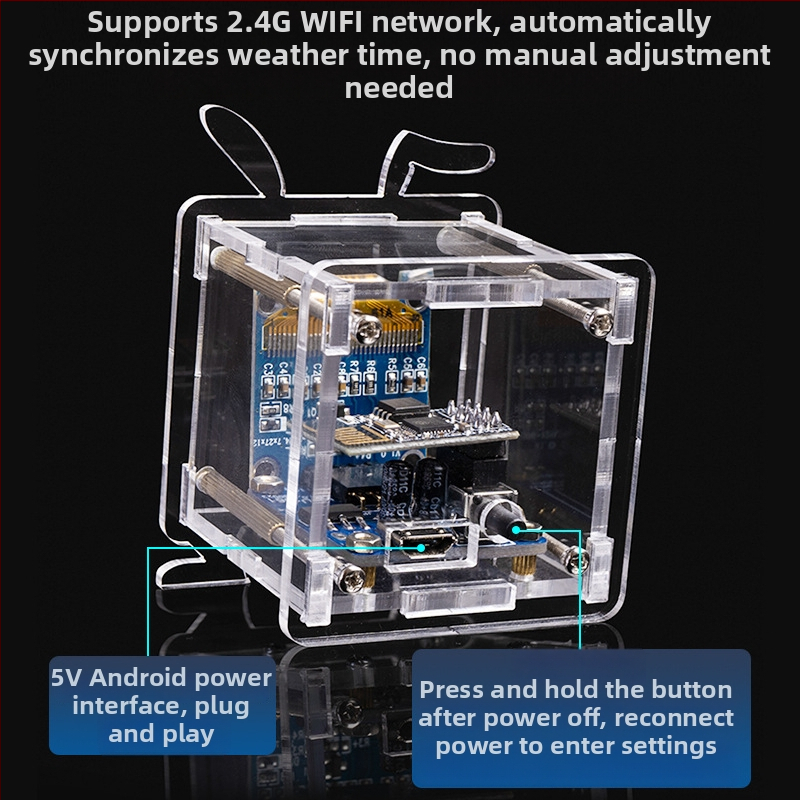 ESP8266 Mini Laika Prognozes Pulkstenis Komplekts - Wi-Fi, Temperatūras un Mitruma Sensors, Izglītojošs DIY Elektronikas Projekts