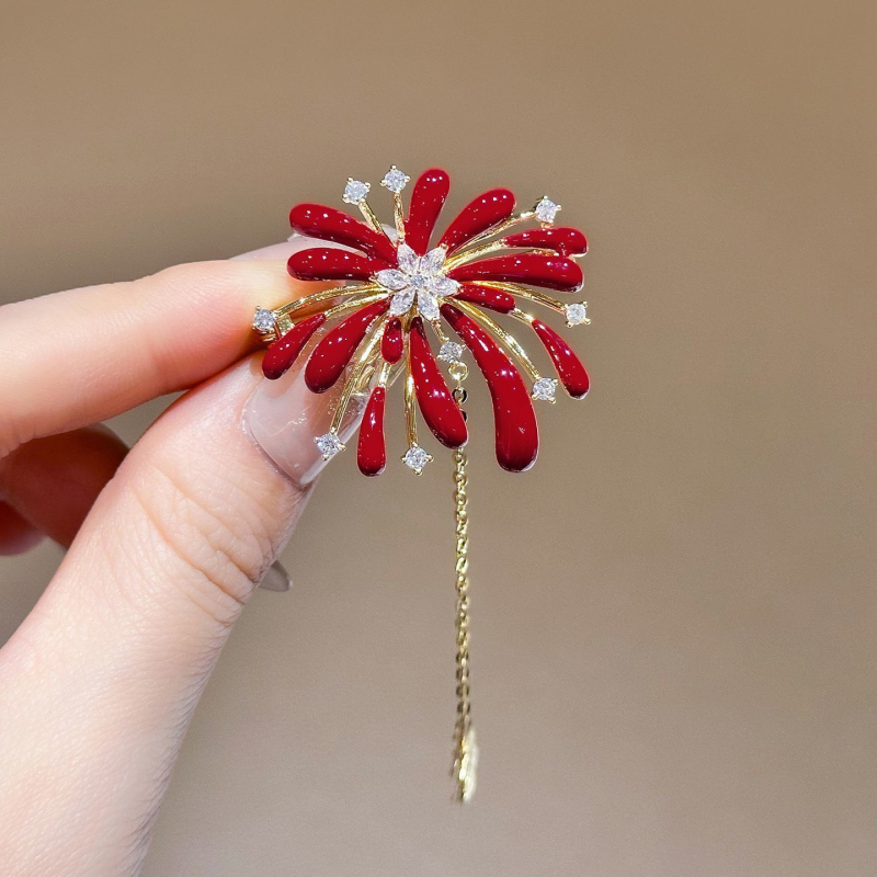 Cvjetna broš - legura, unisex, lagani luksuzni stil, elektroplatinga, dvostruka uporaba