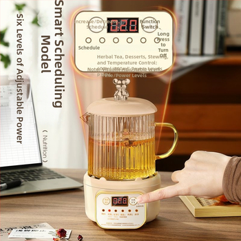 Zdravá kanvica na čaj s borosilikátovým sklom, 380V, 1000W, ovládanie tlačidlom, vhodná pre 6+ osôb