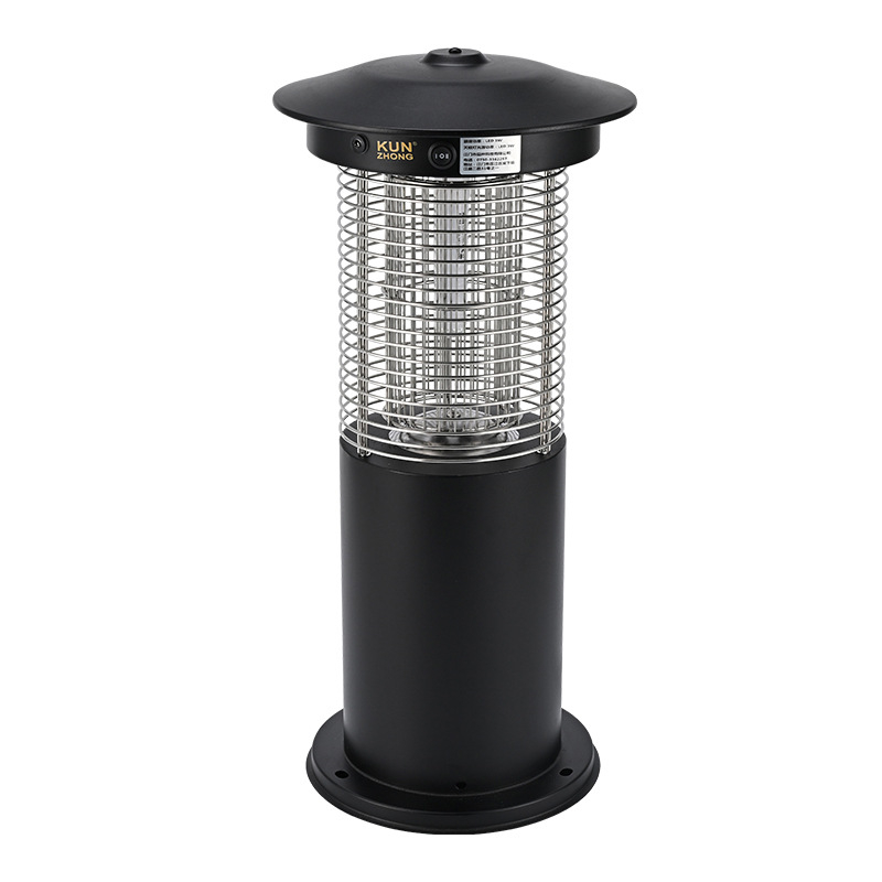 Szabadban használható szúnyogirtó lámpa elektromos sokk elven működik, LED csapda, modell Kz202w-led, Kun Zhong