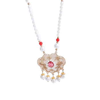 Колие с кръстосана верижка, висулка от майчина перла за деца, Зима 2025